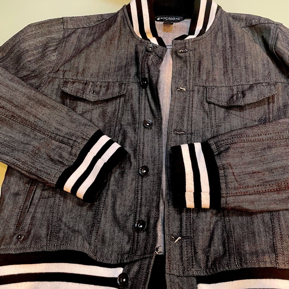 ROCAWEAR Jean Varsity Sport Jacket Dark Grey Women XS